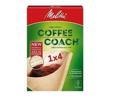 Melitta Coffee Coach 1x4 Traditional Filters Papers Pack Of 40 • £5.29