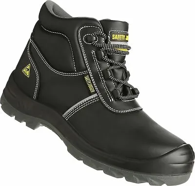 Men Work Boot Safety Jogger EOS Hi Top Steel Toe Black Synthetic 100% Original • $44.99