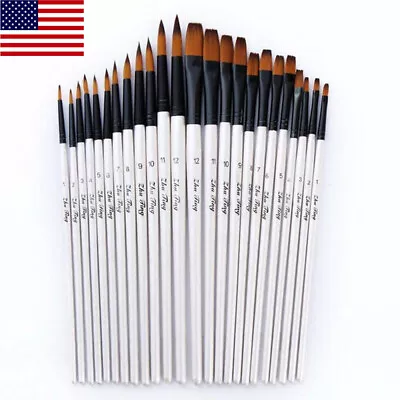 12x Artist Paint Brushes Set Acrylic Oil Watercolour Painting Art Craft Model • $13.77