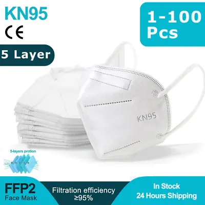 $10.06 • Buy N95 KN95 Masks BULK Disposable Respirator Face Mask 5 Layers Particulate Mask}