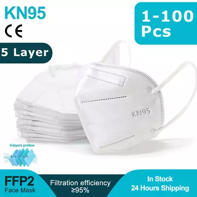 N95 KN95 Masks BULK Disposable Respirator Face Mask 5 Layers Particulate Mask% • $26.41