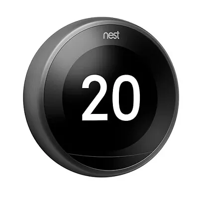 Google Nest Learning Thermostat 3rd Generation Black- Smart Thermostat • $220