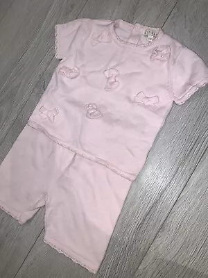 Girls Spanish Designer Zip Zap Pink Knit Outfit Romper Shorts Size Age 12 Months • £6