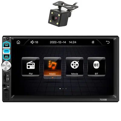 1DIN Car Radio MP5 Player Carplay Android Auto FM BT AUX Mirror Link W/Camera • $67.91