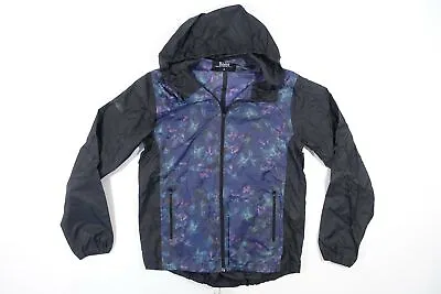 Dyne Anorak D3094 Floral Blue Small Packable Hooded Light Windbreaker Jacket New • $15.34