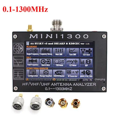 Mini1300 0.1-1300MHz HF VHF UHF SWR Antenna Analyzer Touch Screen Meters • $152.24