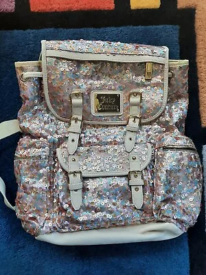 Juicy Couture Cotton Candy Pink Sequin Sparkle Backpack  • $9