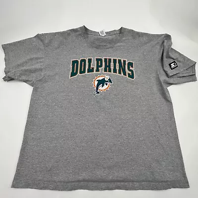 Vintage Starter Miami Dolphins T Shirt XXL Made In USA • $13.44