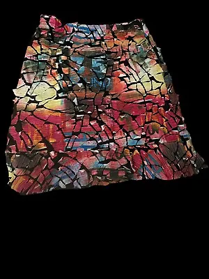 Sno Skins Skirt Women's Size Small Tattered Fairycore Colorful Mosaic Grunge • $9