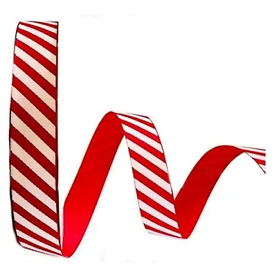 £2.75 • Buy Plush Addict Candy Stripe Christmas Ribbon For Floral, Gift Wrapping, Christmas