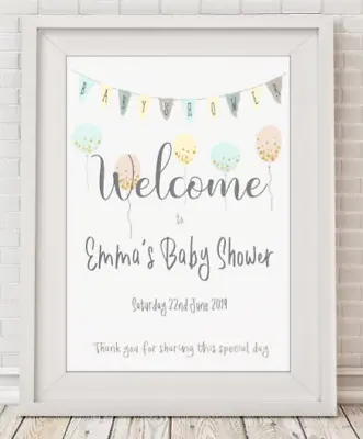 Personalised Baby Shower Welcome Sign Poster Print Picture  A4 PR86 • £4.50