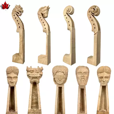 Master Level Hand-Carved 4/4 Violin Head Neck 4 Or 5 String Aged Maple Wood • $8