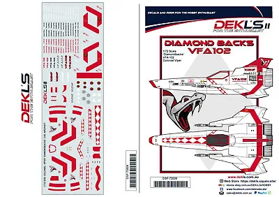 1/72 Colonial Viper - 'Diamondbacks' CAG Scheme Decal DEKL's II • $10