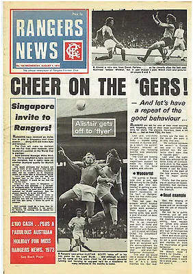 £4.99 • Buy Issue 104 Of Rangers News 1 August 1973 Glasgow Rangers  
