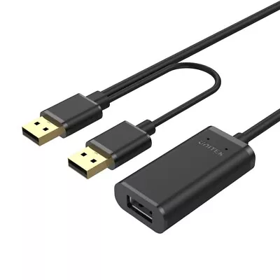$29.98 • Buy 10M USB 2.0 Active Extension Cable Up To 480Mbps 2x USB-A Male Y-278 Unitek