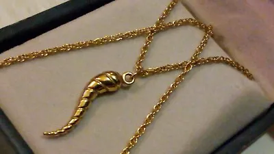 £589.99 • Buy 9CT 375 SOLID YELLOW GOLD HORN Of PLENTY PENDANT ON 18  CHAIN NECKLACE BOXED****