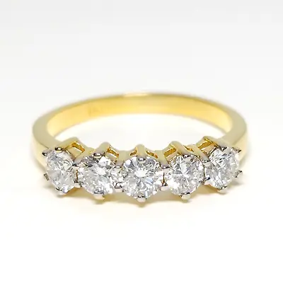 Diamond Ring 1.35ct Natural Diamonds 14k Yellow Gold Size P 1/2 Solid Gold • $1649