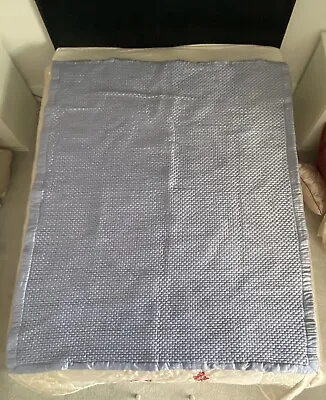 Beautiful Textured Brick Effect Blue Satin Throw 150 X 200 Cm Marks & Spencer • £25