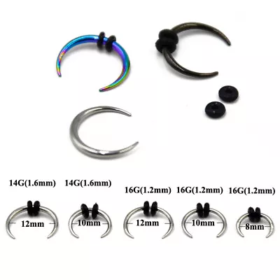 $1.39 • Buy Round Tapered Septum Nose Ring Hoop Pincher Body Piercing Jewelry 14g,16g