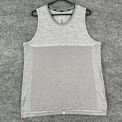 Nike Running Dri-Fit Mens Medium Gray Sleeveless Tank Top Activewear Gym Lift • $16.19