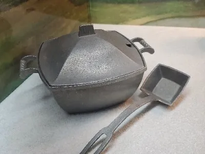 VTG 1214 York Metalcrafters Pewter 1974 Square Soup Tureen Bowl W/ Lid & Ladle • $20