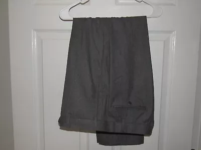 ZANELLA Gray Flannel Wool Dress Pants Vitale Barberis Parker 36 X 29 Flat Front • $18.99