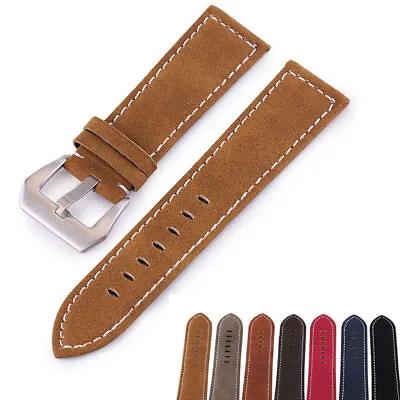£4.43 • Buy Nubuck Leather Watch Strap Band Men Quick Release Replacement 18mm-24mm