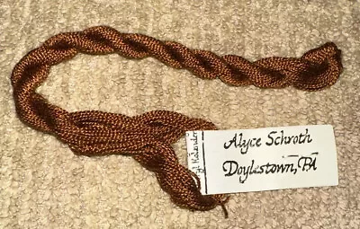 Vintage Alyce Schroth Hand Dyed Spun Silk 20yds Gold Brown Embroidery Floss • $9.97