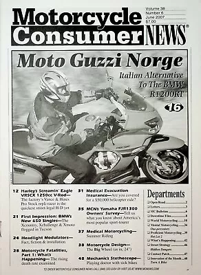 2007 June Motorcycle Consumer News Magazine - Moto Guzzi Norge • £5.60