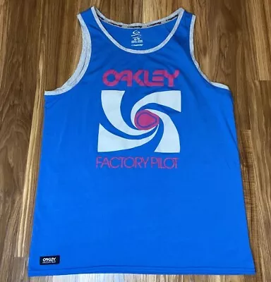 Oakley Factory Pilot Mens XL Blue Gray Hydrolix Tank Top Vintage Style 90’s Look • $16.99