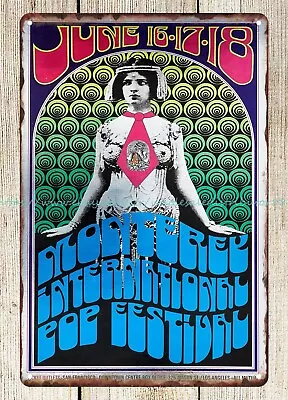 1967 Rock Roll Who  Monterey Pop Festival Poster Metal Tin Sign • $18.98