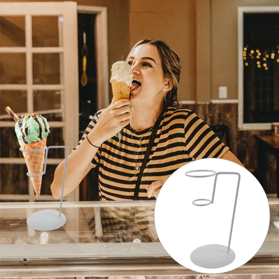£7.59 • Buy Ice Cream Stand Waffle Cone Holder Sweets Savory Holder Basket White Shelfs