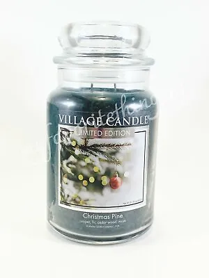 Village Candle Christmas Pine Scented Large Classic Jar Candle 26 Oz Limited Edi • $16.99