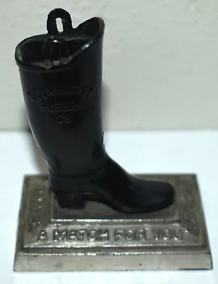 Vintage Woonsocket Rubber Boot Advertising Match Stick Holder Match Safe On Base • $124.95