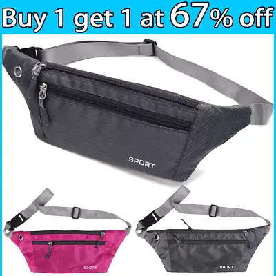 Waist Bum Bag Waterproof Men Women Festival Travel Money Running Belt Fanny Pack • £3.18