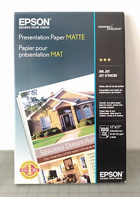 Epson Ink Jet Presentation Paper Matte 11 X17  100 Sheet 4.9 Mil S041070  Sealed • $21.99