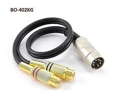 CablesOnline 1ft 7-Pin Din Male To 2RCA Gold Female Audio Cable • $20.95