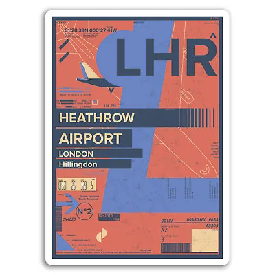 2 X 10cm Heathrow Airport Vinyl Stickers - London England Travel Sticker #17431 • £3.99