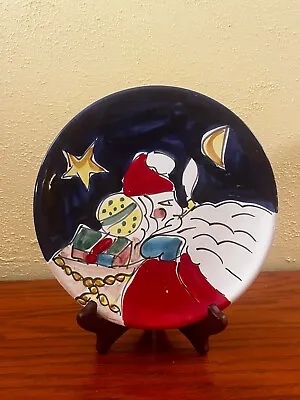 La Musa Pottery Santa Display Hand Painted Plate Christmas Made In Italy Glazed • $15.99