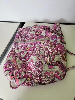 Vera Bradley Paisley Meets Plaid Medium Single Strap Pink & Gray Shoulder Bag • $19.79