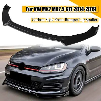 For Volkswagen Golf MK7 GTI R 14-19 Carbon Fiber Paint Front Bumper Lip Spoiler • $67.99