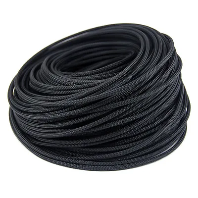Braided Sleeving Cable Harness Sheathing Expanding Sleeve In Black. Many Sizes! • £1.56