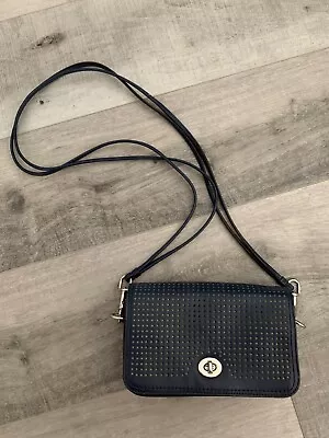 Coach Legacy Penny Navy Perforated Leather Crossbody Bag • $65