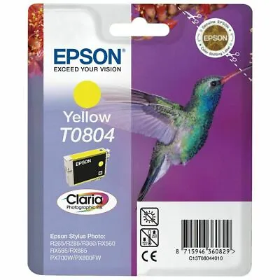 £13.95 • Buy Genuine Epson T0804 Yellow Ink Cartridge Stylus R265 R285 R360 RX560 PX830FWD