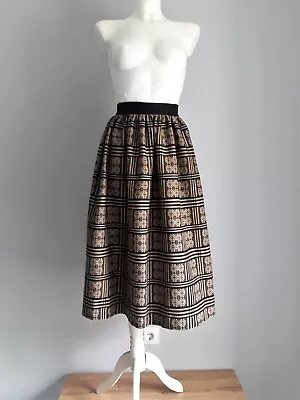 Beige Traditional Ethnic Checkered Skirt Vyshyvanka Folk National Size XS • £19