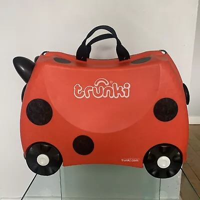 TRUNKI  Ride On Kids Suitcase Red Harley The Ladybug Ladybird Missing Lock Strap • £19.99