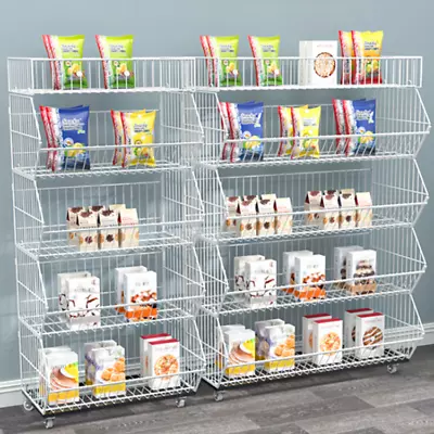 5 Layer White Black Wire Grid Retail Shelving Shelf Merchandise Display • $125.99