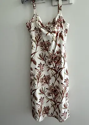 ZIMMERMANN Linen Cotton Floral Dress Size 0 - 6 XS 8 0p • $95