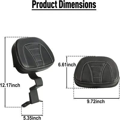 For Harley CVO Road Glide FLTRXSE Black Driver Rider Seat Backrest Pad 2009-2023 • $59.99