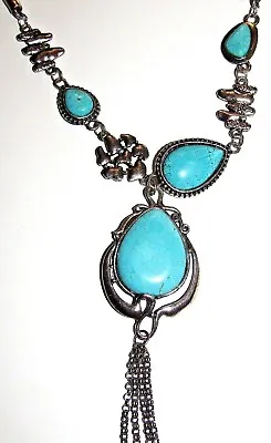£2.99 • Buy Turquoise Statement Necklace Huge Selection Tibet Silver Ideal Ladies Gift Idea